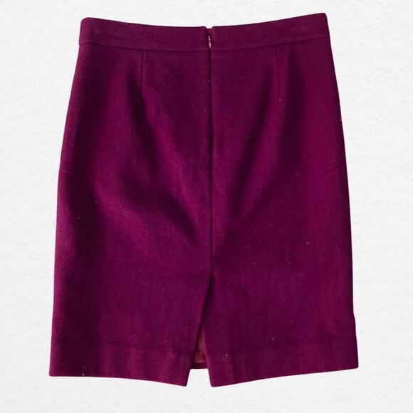 Maroon wool pencil skirt J.Crew Factory dark academia preppy whimsigoth - Picture 2 of 4